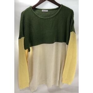 Mumubreal Womens Thick Knit Sweater Multicolor Soft Long Sleeve Size M NWT